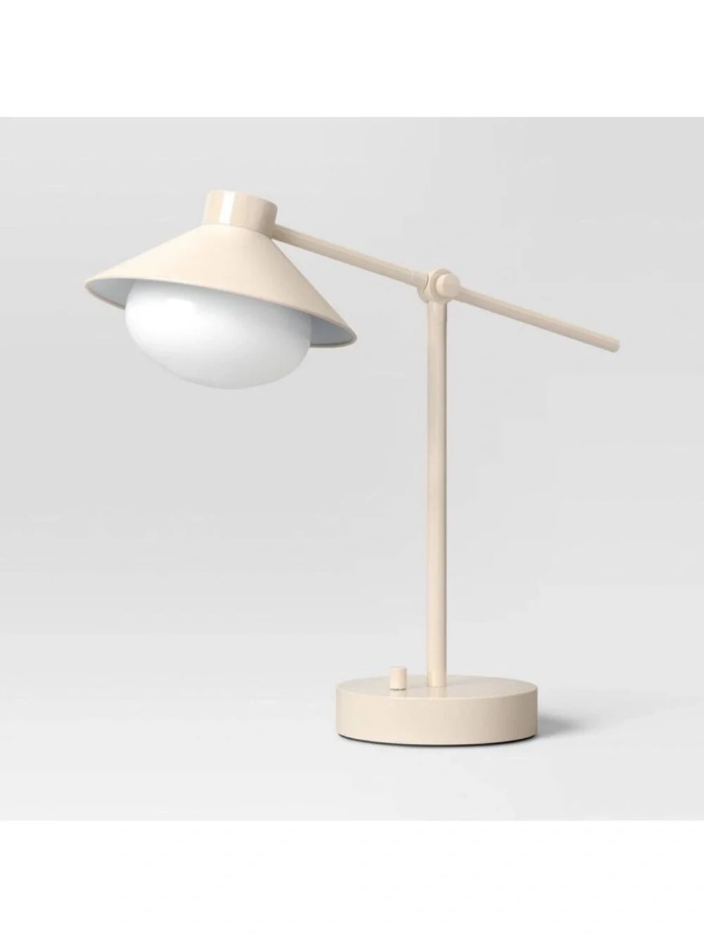 Threshold Cream Metal Task Table Lamp with White Globe Shade